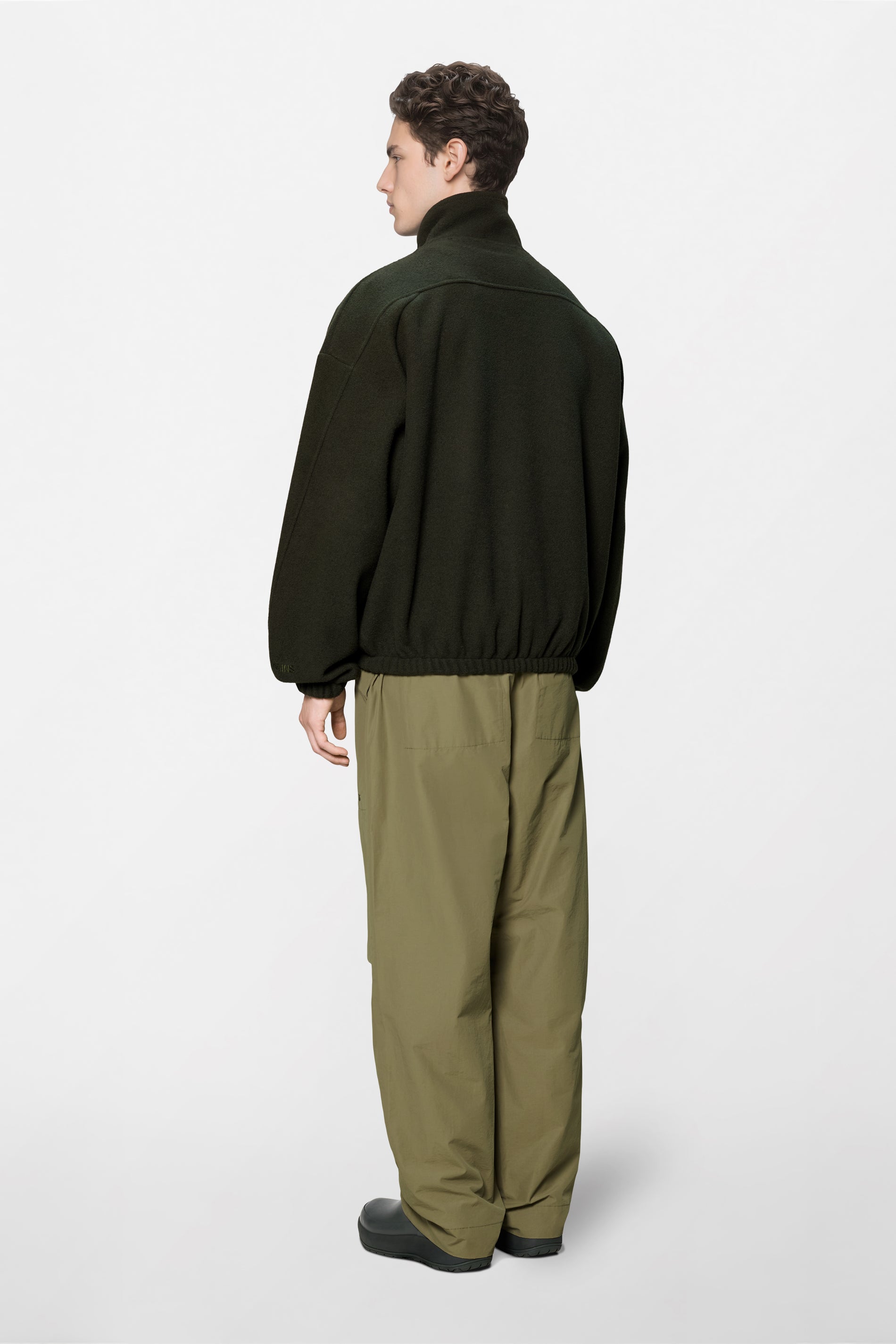 RAINS Fleece Zip Jacket Green Long Sleeve