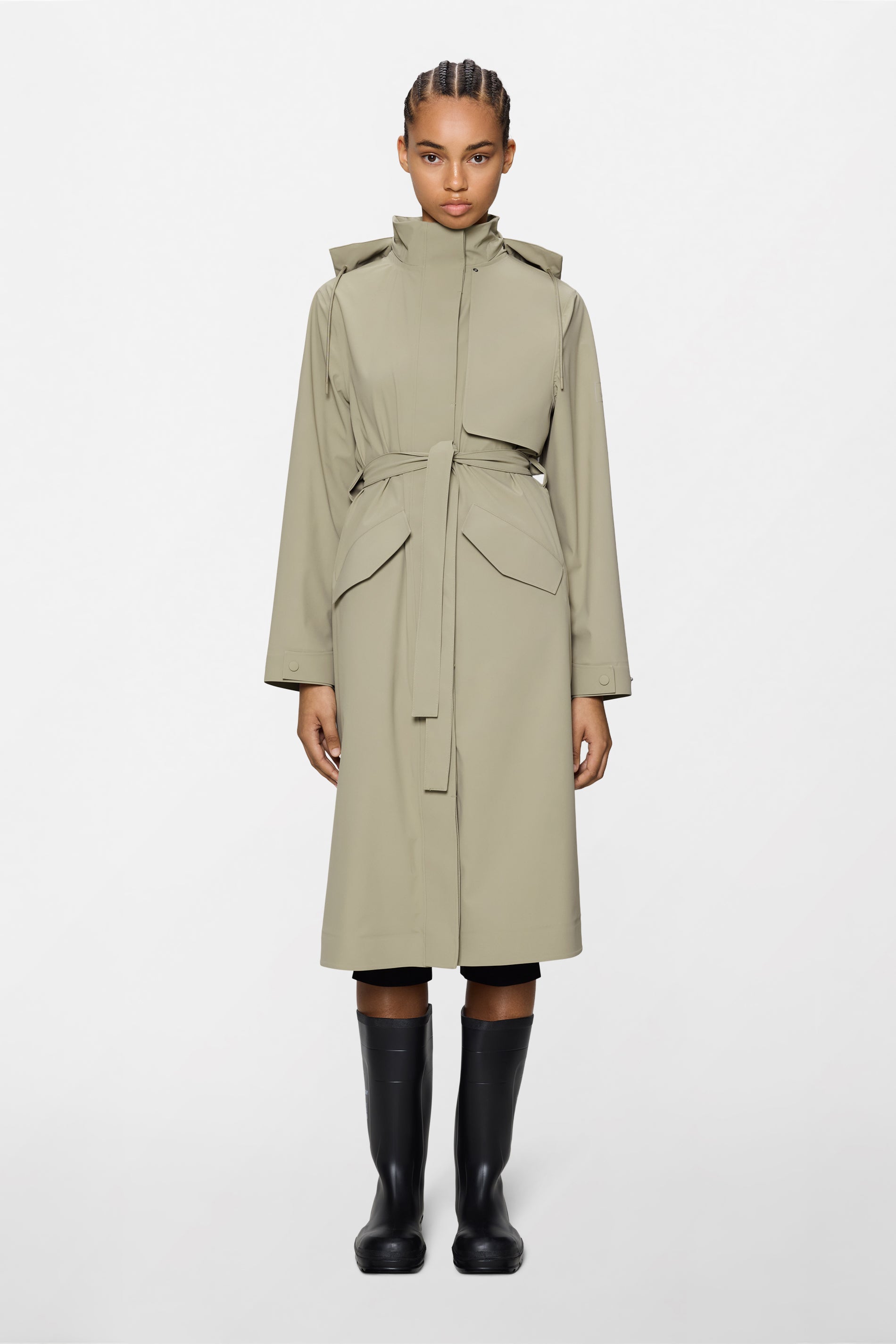 RAINS Suva Hardshell W Coat Beige Jacket