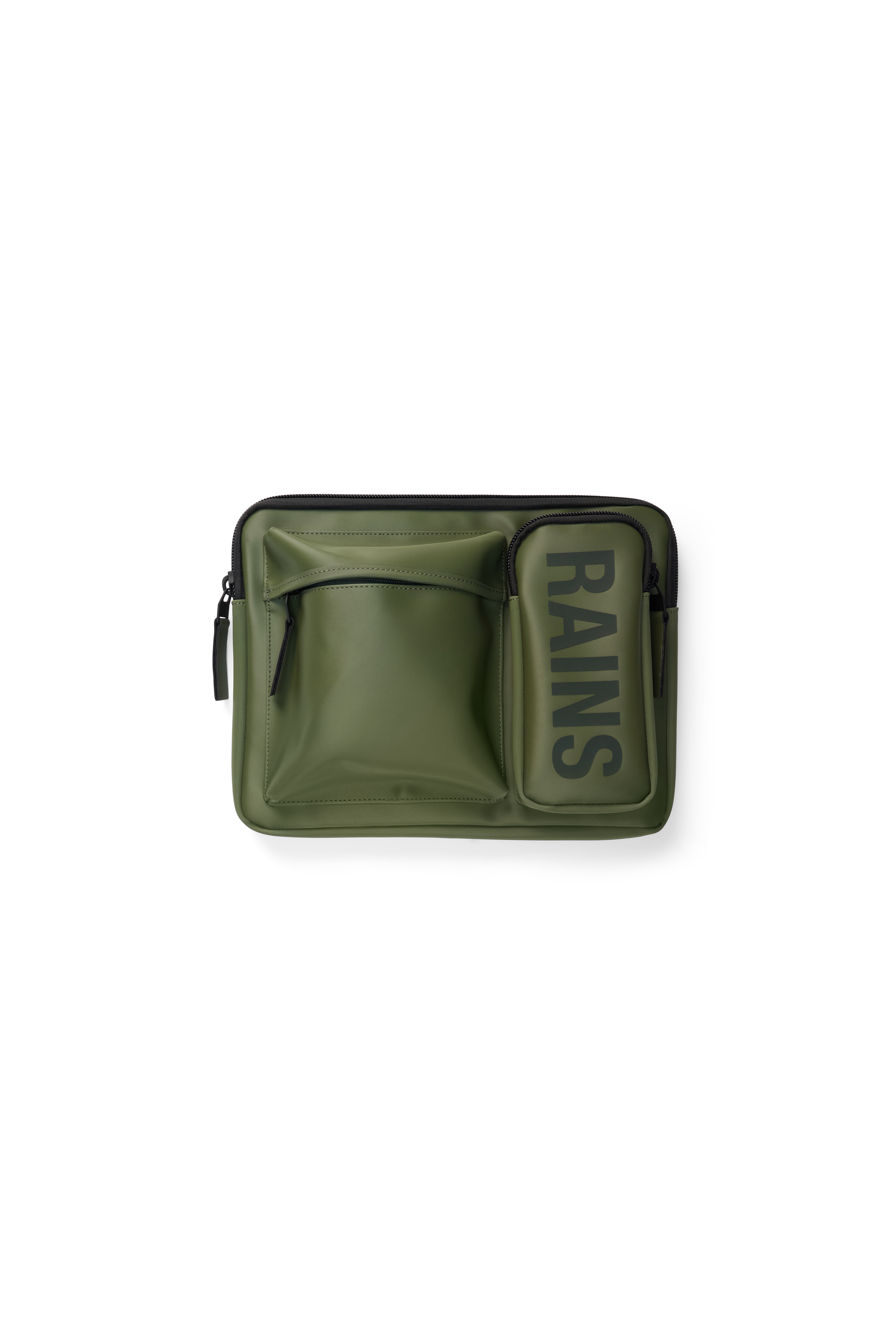 RAINS Texel Laptop Case 13″/14″ Green Satin 2.20L H25 x D3 x W34 cm Laptop Case