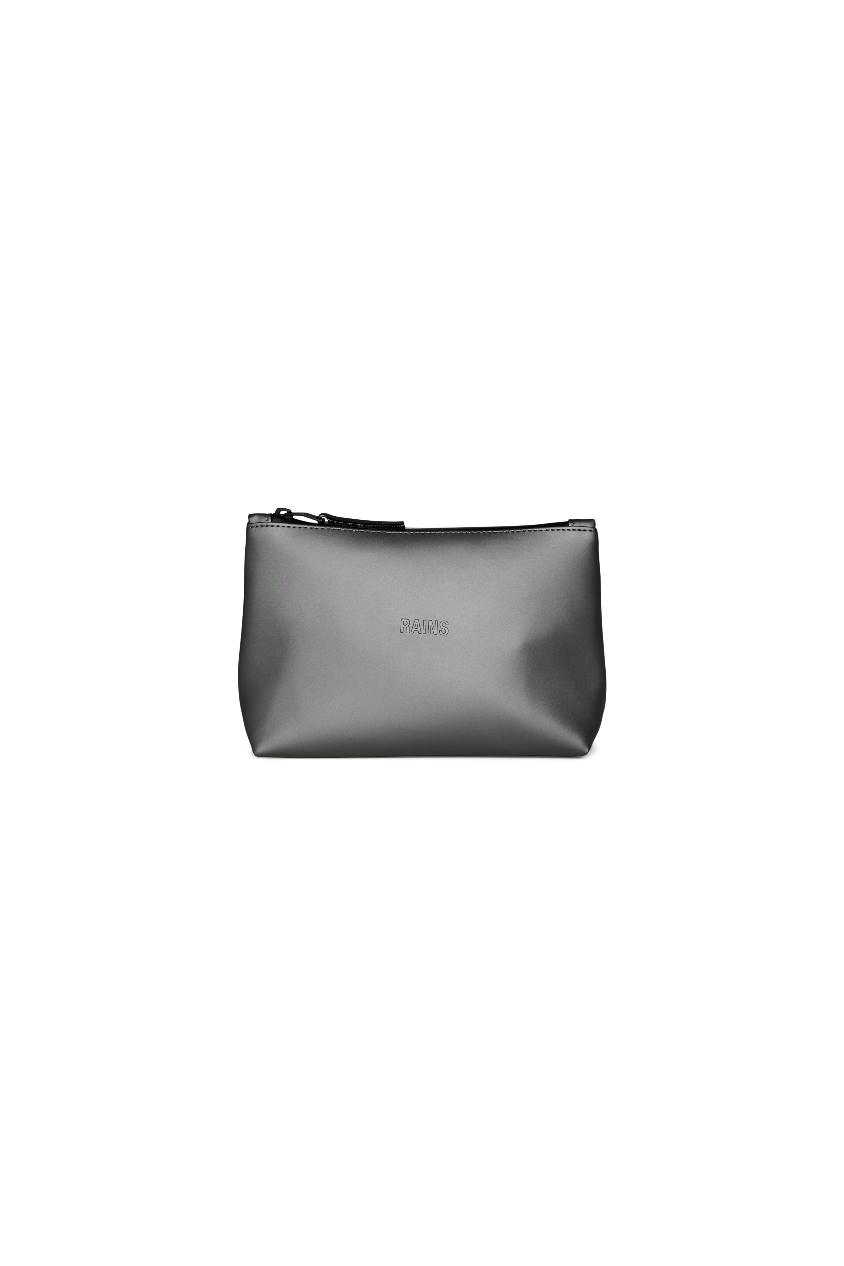 Rains® Cosmetic Bag in Metallic Grey for $50 | 2-Year Warranty