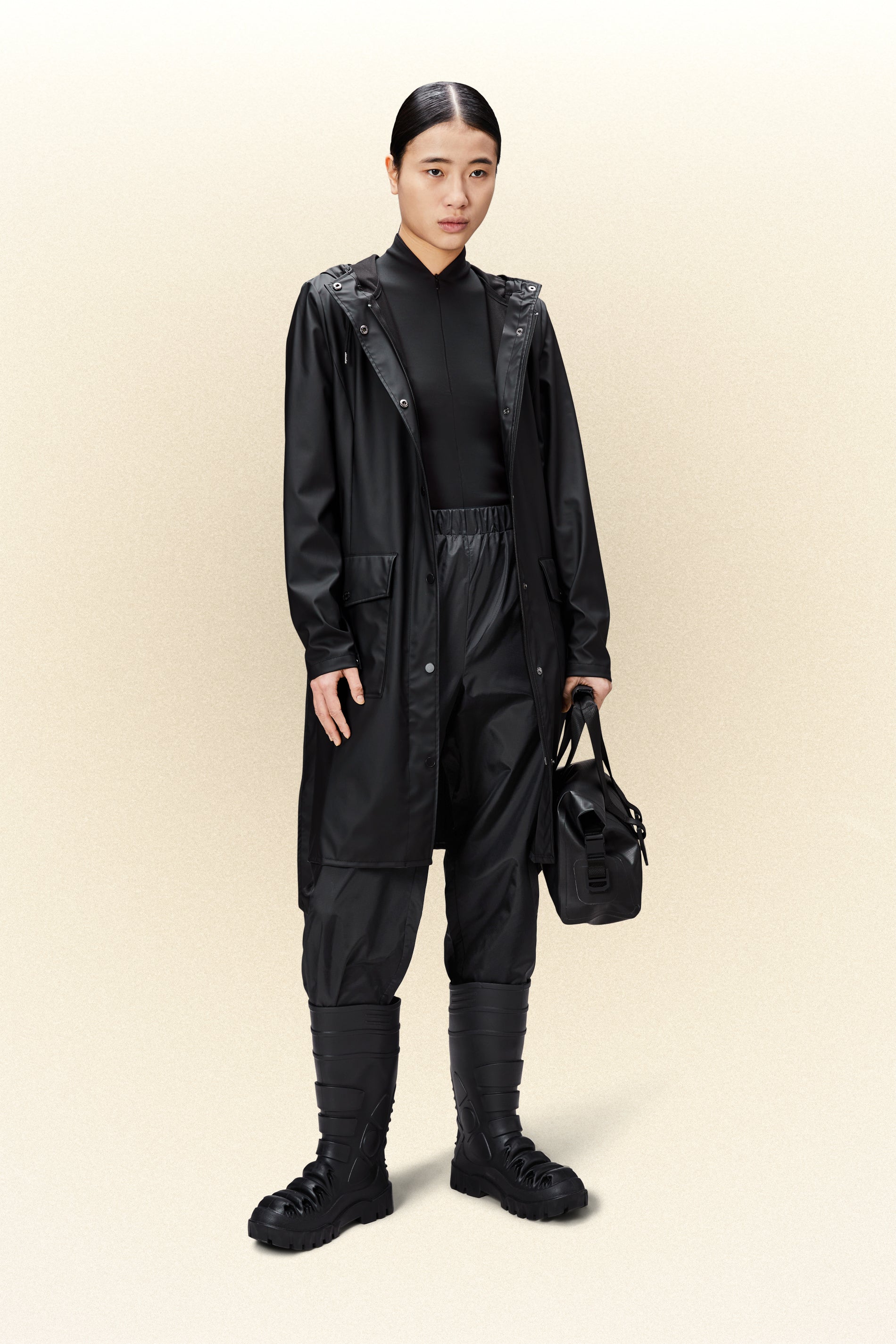 Rains® Curve W Jacket in Black for $200 | Free Shipping