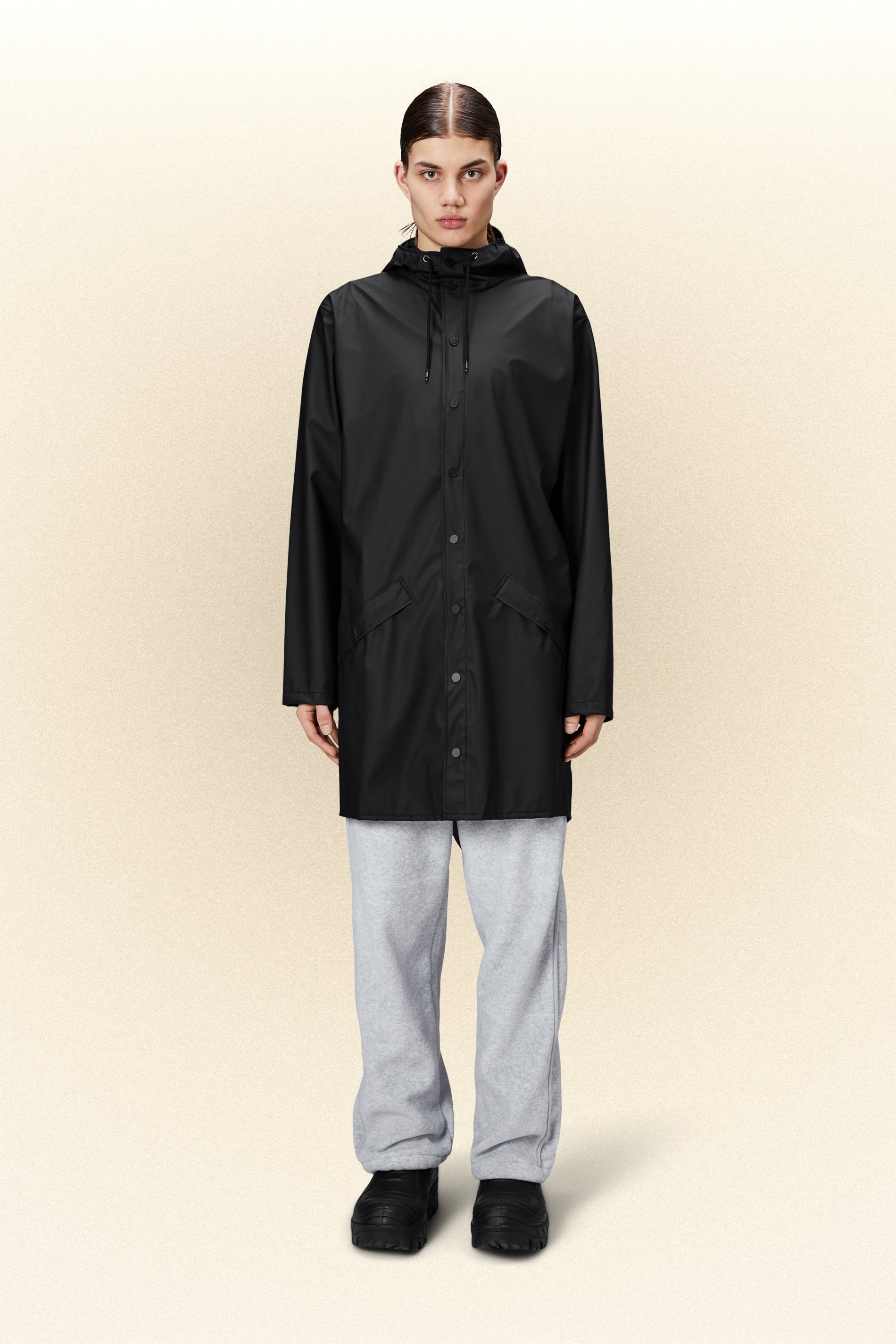 Rains® Long Jacket in Black for $180 | Free Shipping